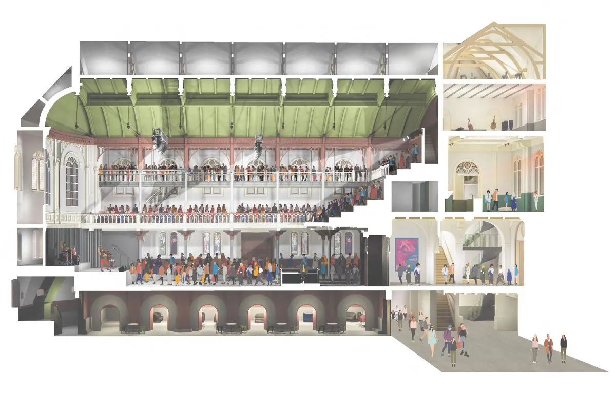 Doorsnede nieuwe Grote Zaal